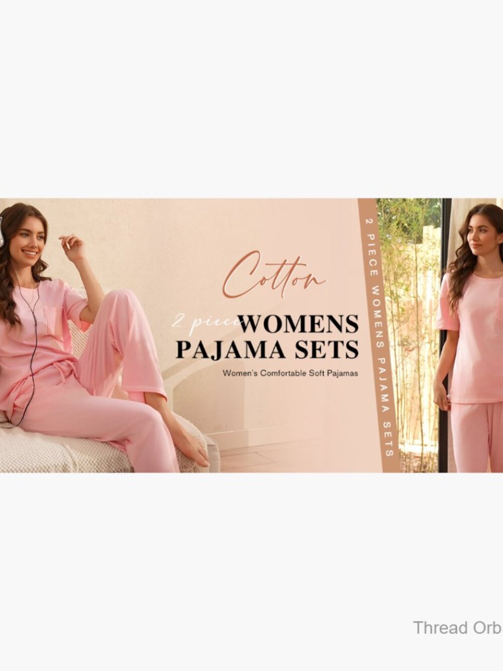 Soft Cotton Pajama Set with Pockets, Short Sleeve Top & Relaxed Pants - Picture 7 of 7